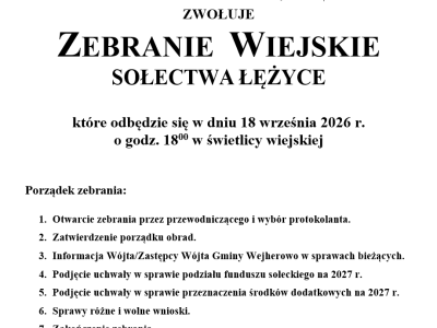Zebranie Wiejskie 18.09.2026